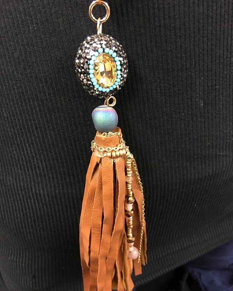 Braided Volcanic Tassel Necklace