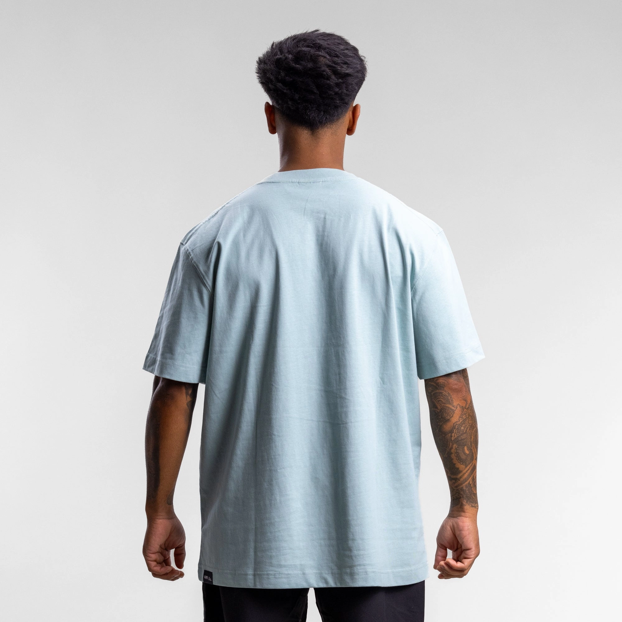 Checkered Block Tee Unisex Sky
