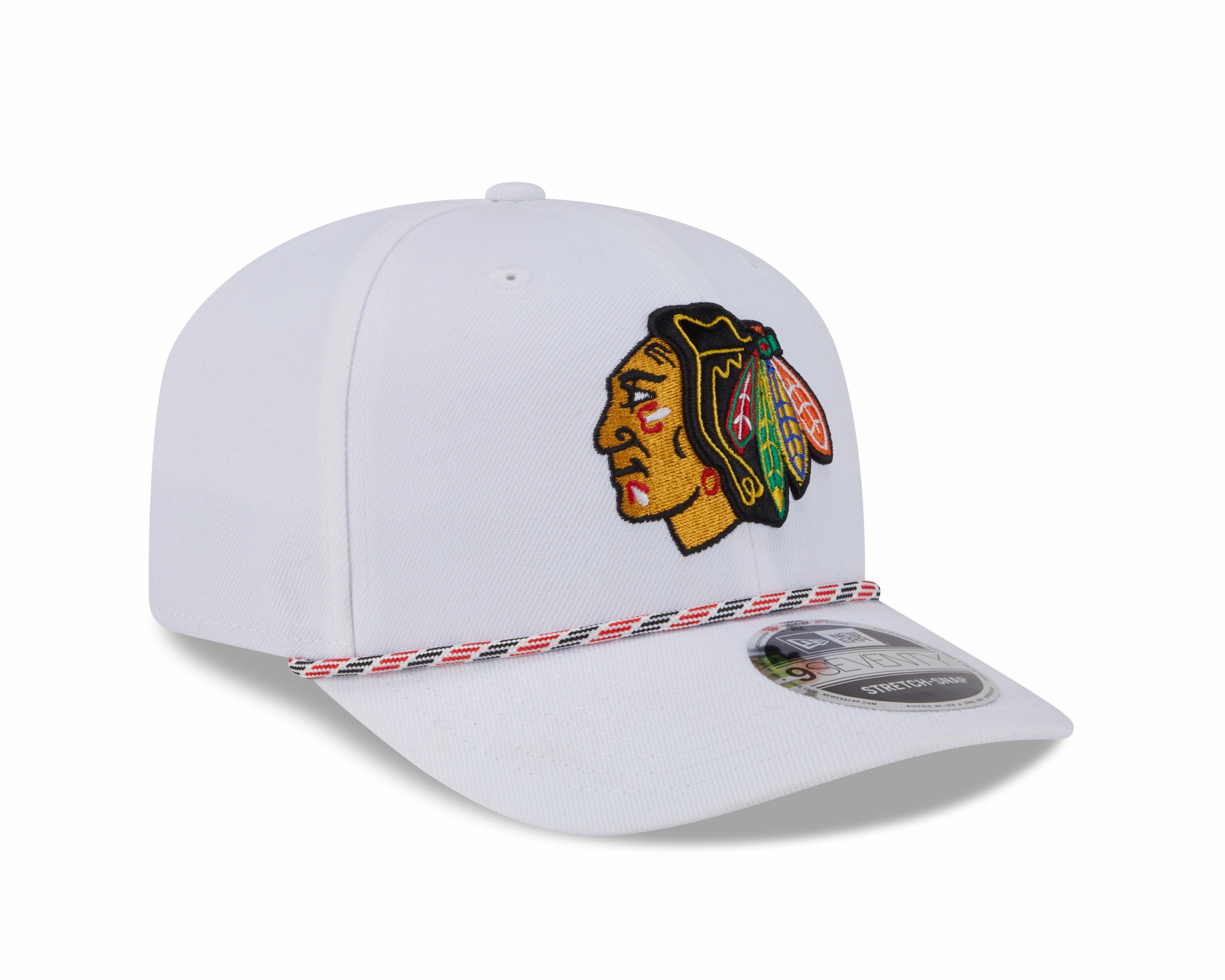 Chicago Blackhawks New Era White Multi Rope 9SEVENTY Stretch Snap Adjustable Hat