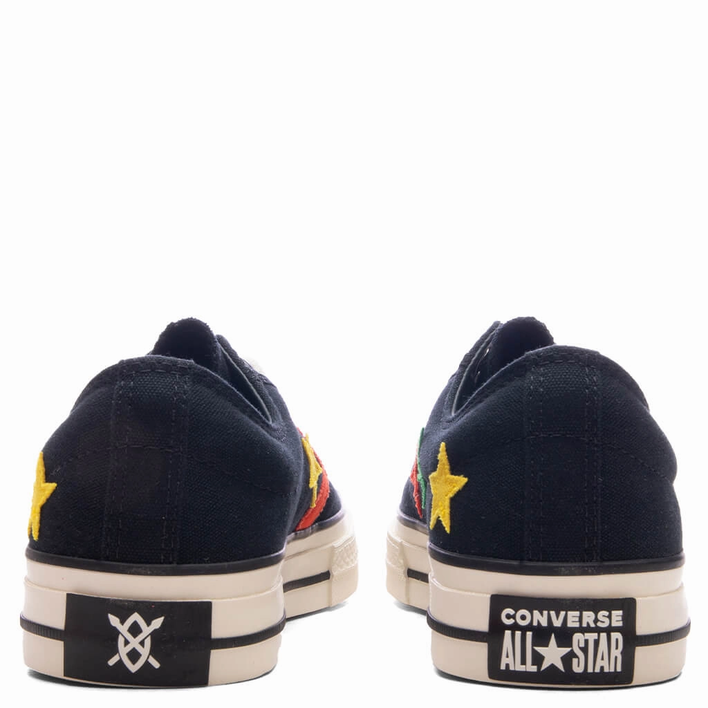 Converse x Daily Paper Star Player 76 Ox - Black/Fern Green/Cyber Yellow