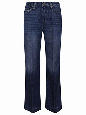 High-Waisted Wide Flare Tencel-Cotton Jeans