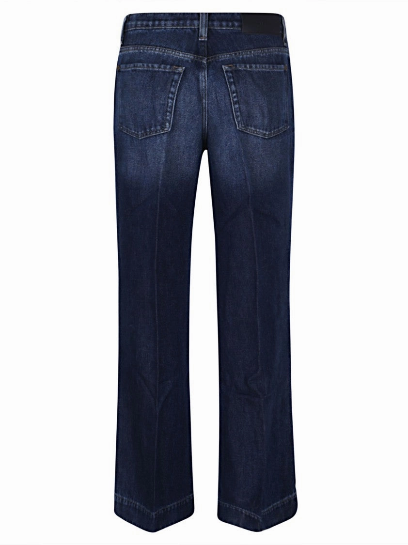 High-Waisted Wide Flare Tencel-Cotton Jeans
