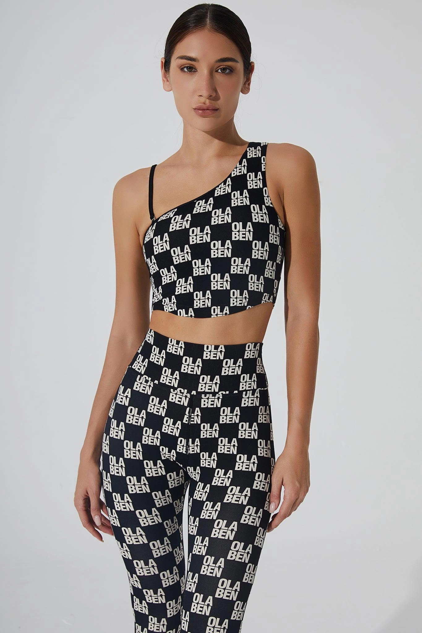 Kasia Monogram Off Shoulder Bra - Monogram Black
