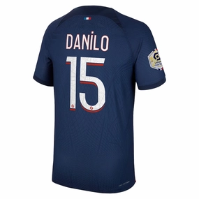 Nike Paris Saint-Germain Authentic Match Danilo Home Jersey w/ Ligue 1 Champion Patch 23/24 (Midnight Navy)