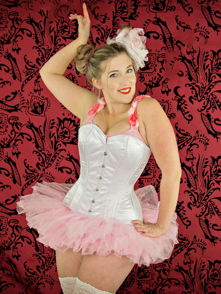 Plus Size Satin Hourglass Curve Longline Overbust Corset : CS-511