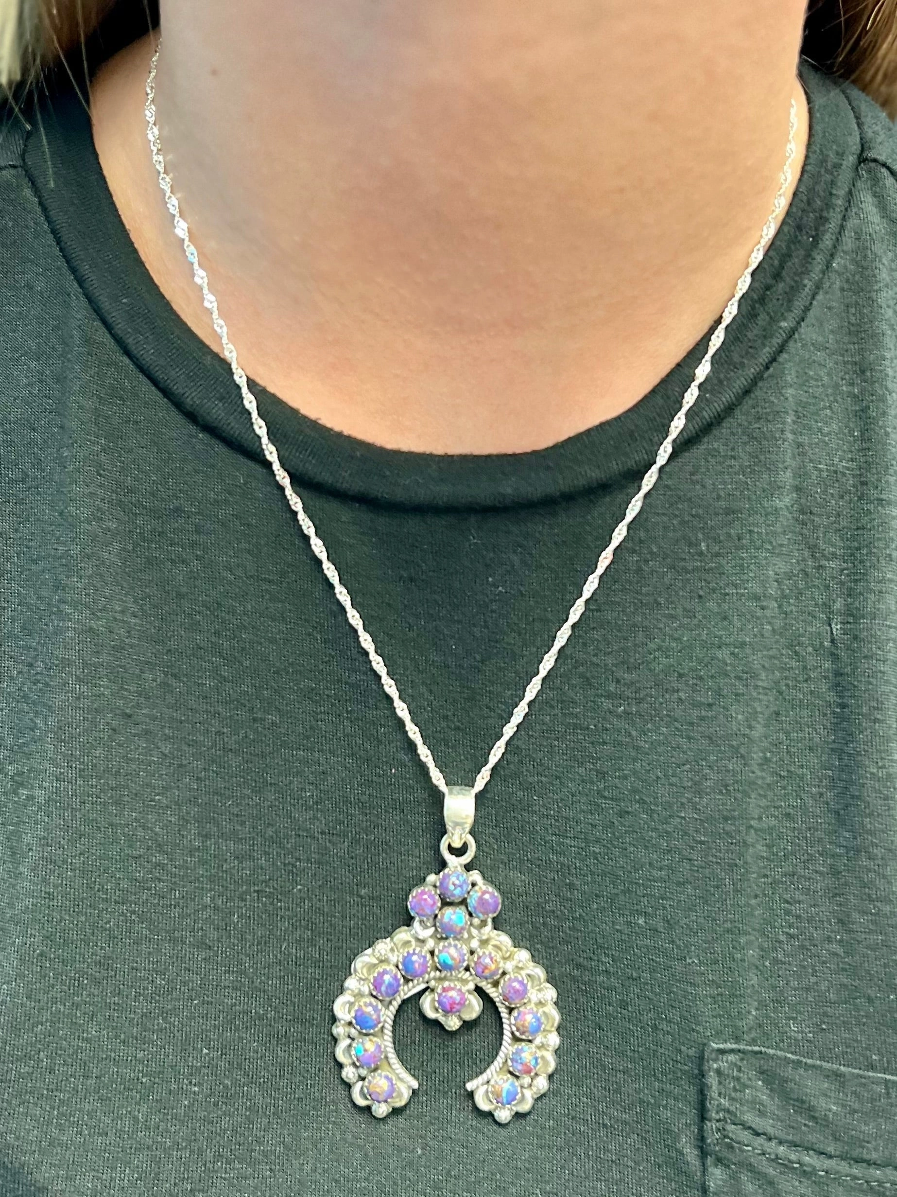 Under The Purple Clouds Navajo Sterling Silver Necklace