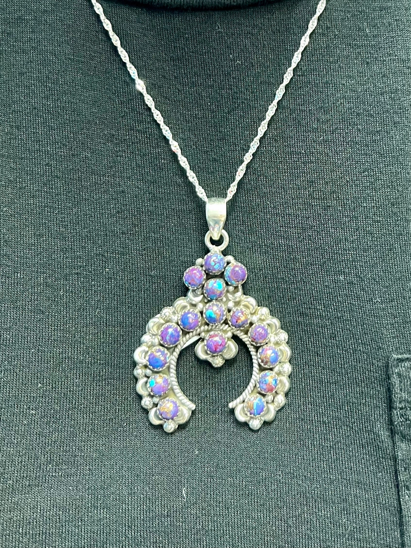 Under The Purple Clouds Navajo Sterling Silver Necklace